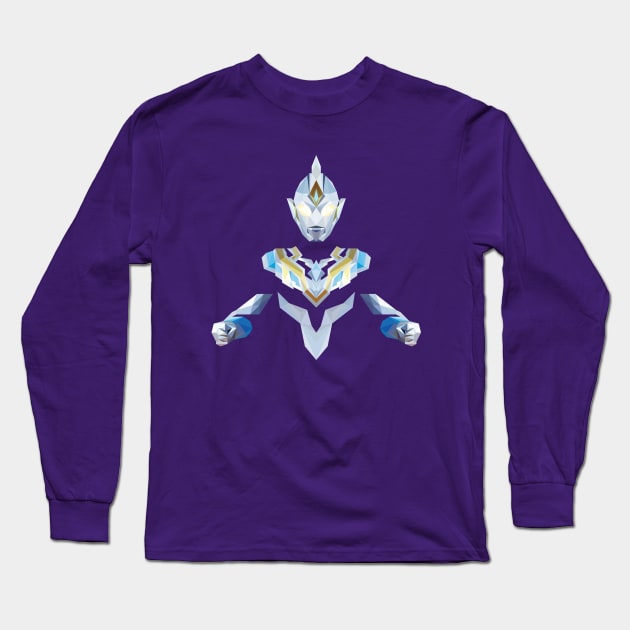 Ultraman Trigger Sky Type (Low Poly Art) Long Sleeve T-Shirt by The Toku Verse